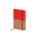 Купить Блокнот А6 IRIS с комбинированной обложкой, натуральный/красный с нанесением логотипа