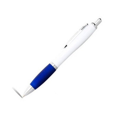 Купить Ручка шариковая Nash, белый/синий, черные чернила с нанесением логотипа