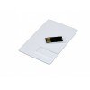 Купить USB-флешка на 64 ГБ в виде пластиковой карты с полностью выдвижным чипом, белый с нанесением логотипа