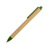 Купить Ручка картонная пластиковая шариковая Эко 2.0, бежевый/зеленый с нанесением логотипа