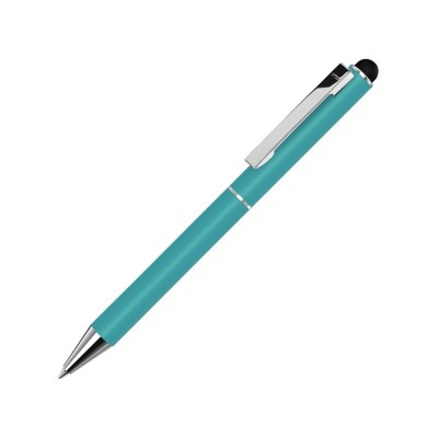 Купить Металлическая шариковая ручка To straight SI touch, бирюзовый с нанесением логотипа