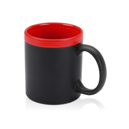 Купить Кружка с покрытием для рисования мелом Да Винчи, черный/красный с нанесением логотипа