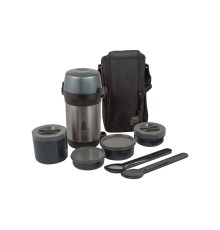 Термос из нерж.стали с пластиковыми контейнерами и ложкой тм THERMOS JLS-1601 Food 1.6L, серый