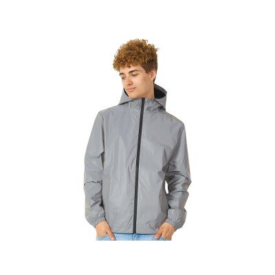 Купить Ветровка светоотражающая 2XL, серебристый с нанесением логотипа