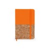 Купить Блокнот А6 IRIS с комбинированной обложкой, натуральный/оранжевый с нанесением логотипа
