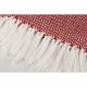 Купить Плед акриловый Tassel с белой бахромой, красный с нанесением логотипа