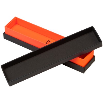Купить Футляр для 1 ручки Bloom, черный с оранжевым с нанесением логотипа