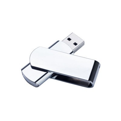 Купить USB-флешка металлическая поворотная на 64 ГБ 3.0, глянец с нанесением логотипа