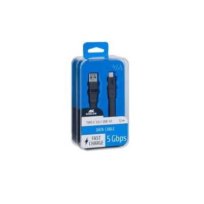 Купить Кабель USB Type C 3.0 – Type A 1.2м BK12, черный с нанесением