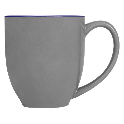 Купить Кружка керамическая Gracy 450мл, серый/темно-синий с нанесением логотипа