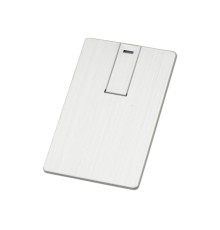 Флеш-карта USB 2.0 64 Gb в виде металлической карты Card Metal, серебристый