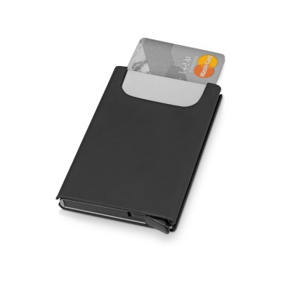 Купить Держатель для карт Verlass c RFID-защитой, черный с нанесением логотипа