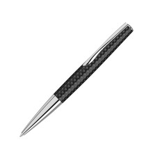 Ручка шариковая металлическая Elegance из карбонового волокна, черный/серебристый