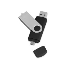 USB/micro USB-флешка 2.0 на 16 Гб Квебек OTG, черный