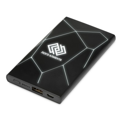Купить Портативное беспроводное зарядное устройство Geo Wireless, 5000 mAh, черный с нанесением