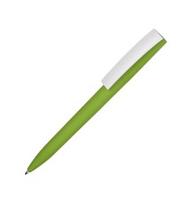 Ручка пластиковая soft-touch шариковая Zorro, зеленое яблоко/белый