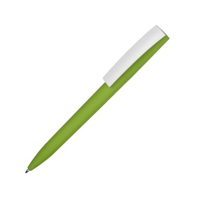 Купить Ручка пластиковая soft-touch шариковая Zorro, зеленое яблоко/белый с нанесением
