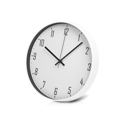 Купить Пластиковые настенные часы  диаметр 30 см Carte blanche, белый с нанесением логотипа