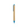 Купить Ручка картонная пластиковая шариковая Эко 2.0, бежевый/голубой с нанесением логотипа