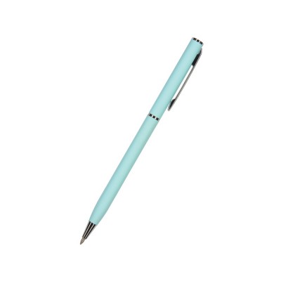 Купить Ручка Palermo шариковая автоматическая, нежно- голубой металлический корпус, 0,7 мм, синяя с нанесением