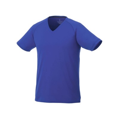 Купить Модная мужская футболка Amery с коротким рукавом и V-образным вырезом, синий с нанесением