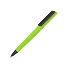 Ручка пластиковая soft-touch шариковая Taper, зеленое яблоко/черный