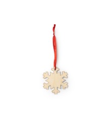 Деревянное новогоднее украшение JINGLE, снежинка, натуральный