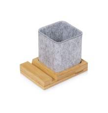 Подставка для ручек и телефона из бамбука Takeshi, серый