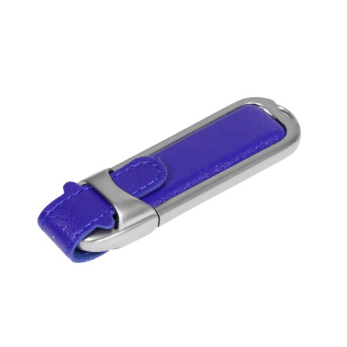 Купить Флешка с массивным классическим корпусом, 4 Гб, синий/серебристый с нанесением логотипа