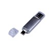 Купить USB-флешка на 32 Гб c двумя дополнительными разъемами MicroUSB и TypeC, серебро с нанесением логотипа
