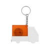 Купить Брелок-рулетка Автомобиль, 1 м., с фонариком, белый/оранжевый с нанесением логотипа