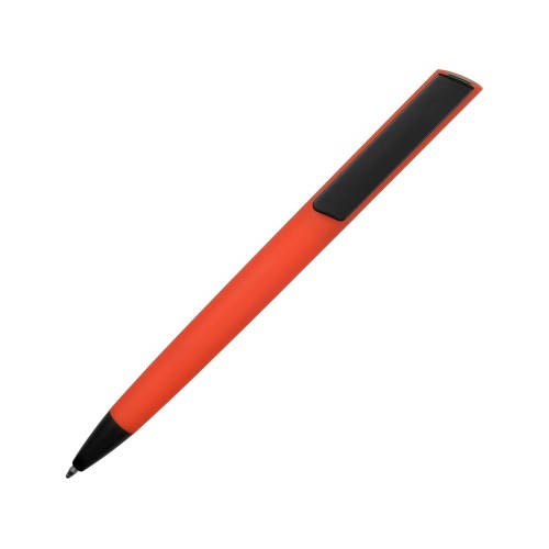 Купить Ручка пластиковая soft-touch шариковая Taper, красный/черный с нанесением логотипа