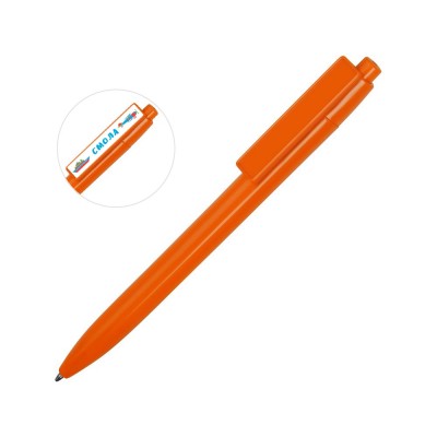 Купить Ручка пластиковая шариковая Mastic под полимерную наклейку, оранжевый с нанесением