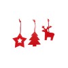 Купить Набор рождественских украшений из фетра CAROL (звезда, елка, олень), красный с нанесением логотипа