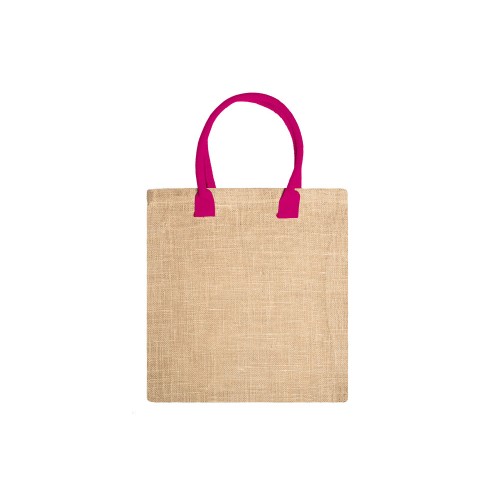 Купить Сумка NIMES из натурального джута, бежевый/фуксия с нанесением логотипа