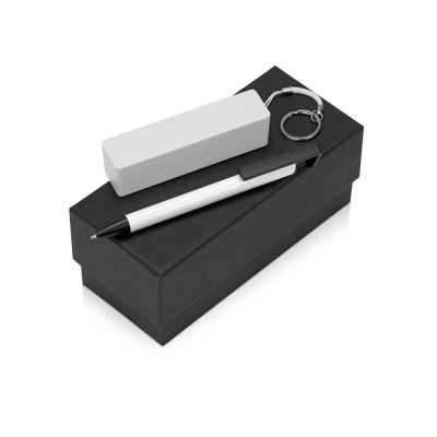 Купить Подарочный набор Kepler с ручкой-подставкой и зарядным устройством, белый с нанесением