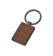Брелок из темного металла и дерева Timber, черный/темно-коричневый