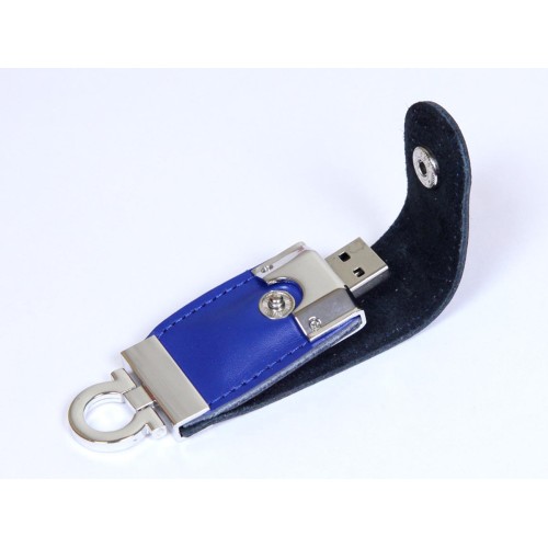 Купить USB-флешка на 16 Гб в виде брелка, синий с нанесением логотипа