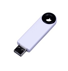 USB-флешка промо на 128 Гб прямоугольной формы, выдвижной механизм, черный