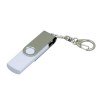 Купить Флешка с  поворотным механизмом, c дополнительным разъемом Micro USB, 16 Гб, белый с нанесением логотипа