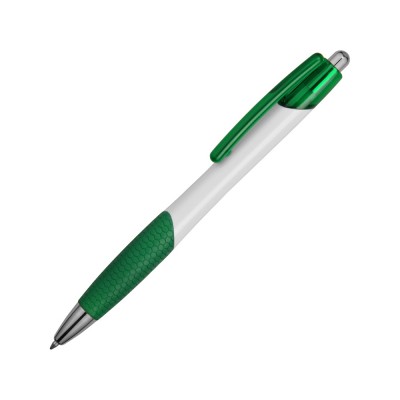 Купить Ручка шариковая Мак-Кинли, белый/зеленый с нанесением логотипа