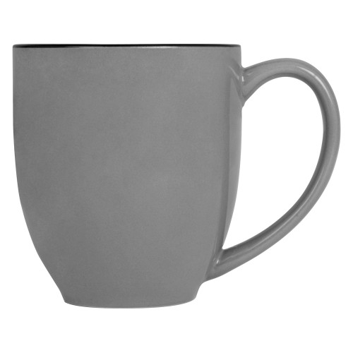 Купить Кружка керамическая Gracy 450мл, серый/черный с нанесением логотипа