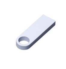 USB 2.0-флешка на 4 Гб с мини чипом и круглым отверстием, белый
