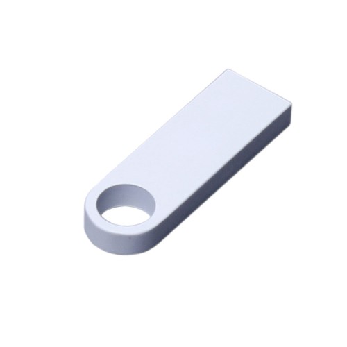 Купить USB 2.0-флешка на 4 Гб с мини чипом и круглым отверстием, белый с нанесением логотипа
