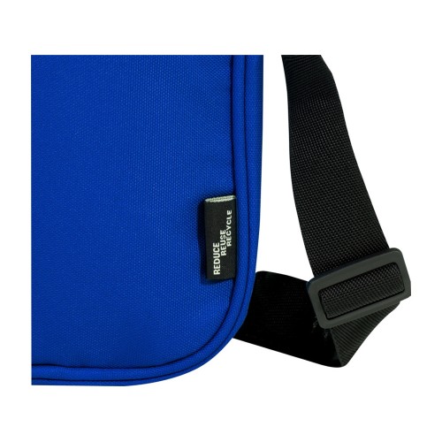 Купить Byron сумка через плечо из переработанных материалов по стандарту GRS объемом 2 л - Ярко-синий с нанесением логотипа