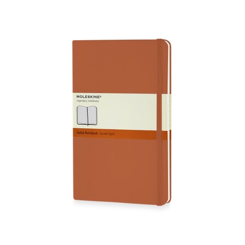 Купить Записная книжка Moleskine Classic (в линейку) в твердой обложке, Large (13х21см), оранжевый коралл с нанесением логотипа