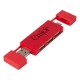 Купить Mulan Двойной USB 2.0-хаб, красный с нанесением логотипа