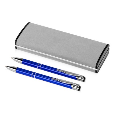 Купить Набор Dublin: ручка шариковая, карандаш механический, ярко-синий в бархатном футляре с нанесением логотипа