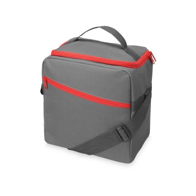 Купить Изотермическая сумка-холодильник Classic c контрастной молнией, серый/красный с нанесением