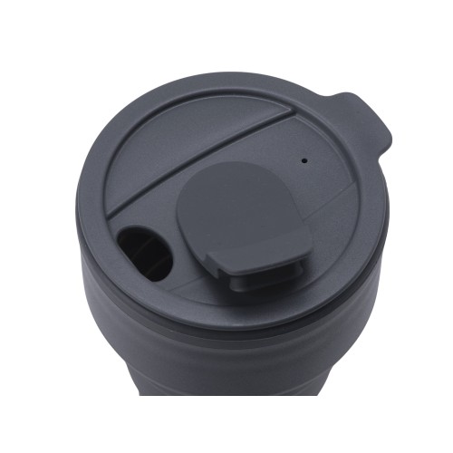 Купить Силиконовый складной стакан GoCup, темно-серый с нанесением логотипа